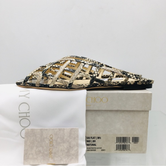Jimmy Choo- SAI FLAT- Natural Snake Printed Leather - Picture 14 of 15